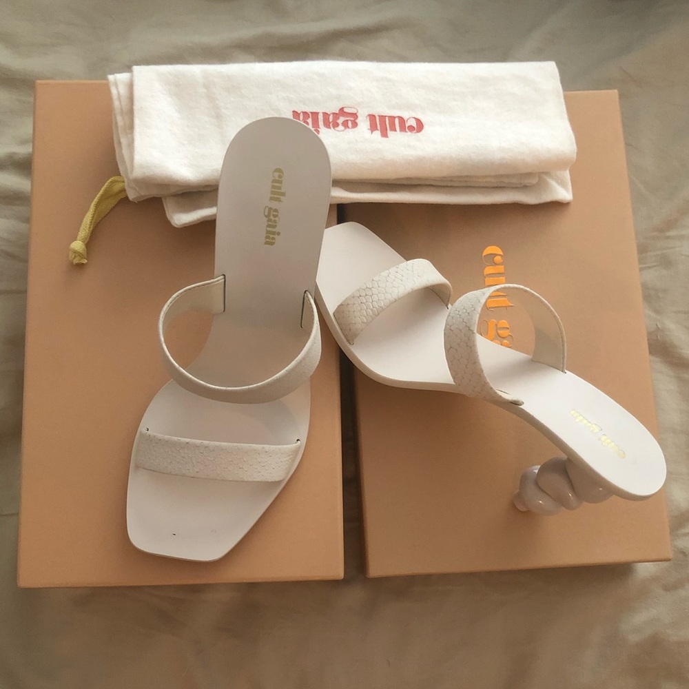 Cult Gaia Meta Stone Heels Slide Sandals